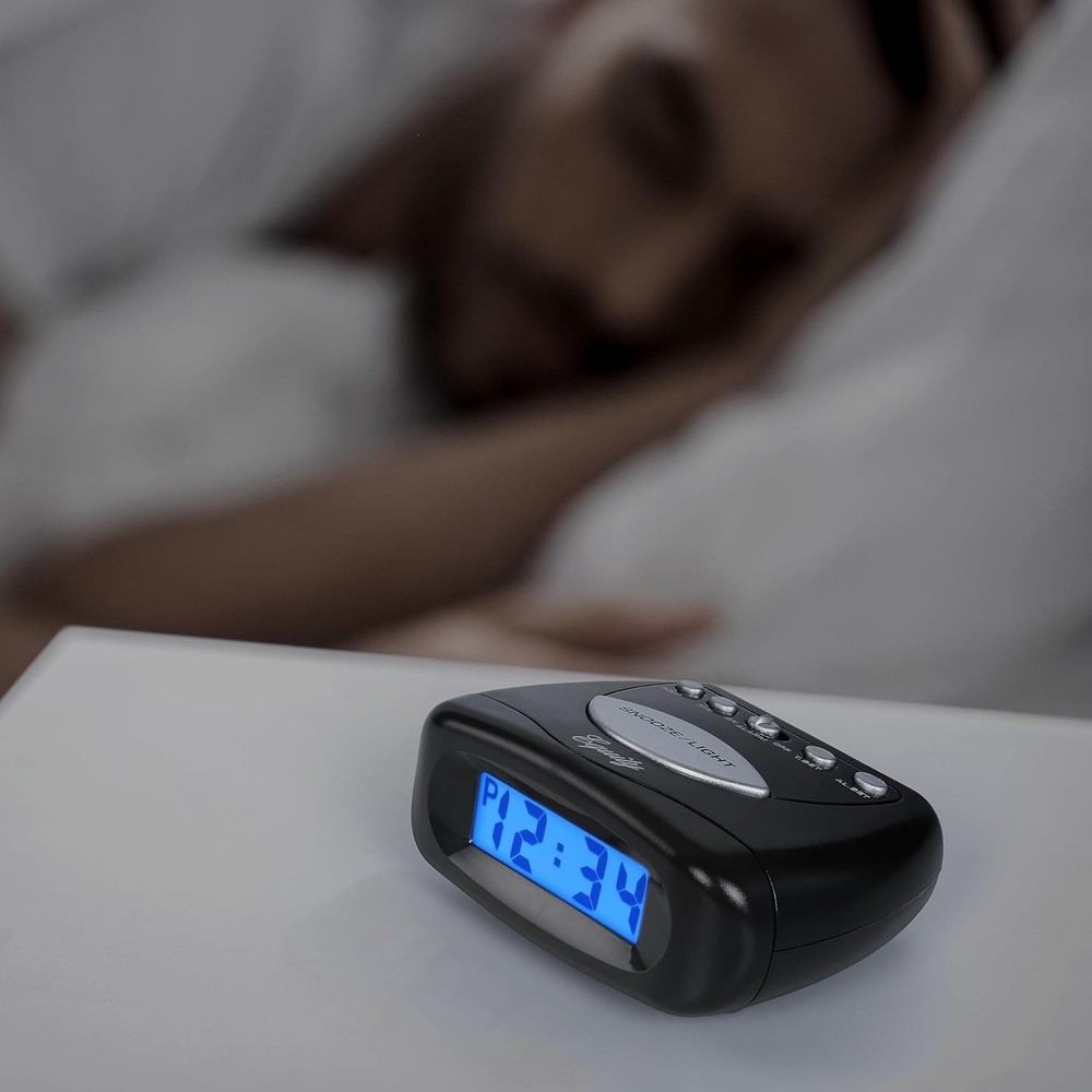 Equity 31003 LCD Snooze Alarm Clock Black
