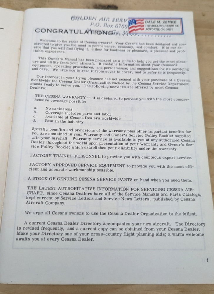 Cessna Model 414 Owner's Manual