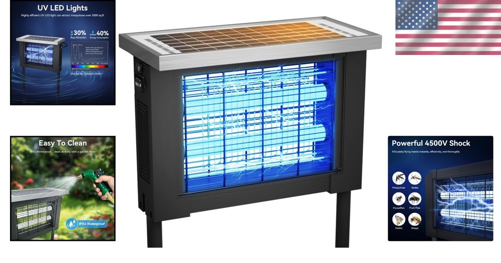 Waterproof Solar Bug Zapper - Effective Mosquito Control for Patios & Backyards