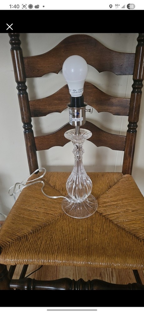 "Laura Ashley" Acrylic Clear Crystal Table Lamp EUC