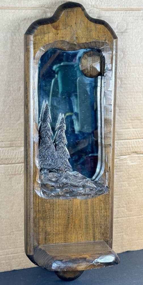 Hand Carved Tree Mirror Decorative Wall Decor