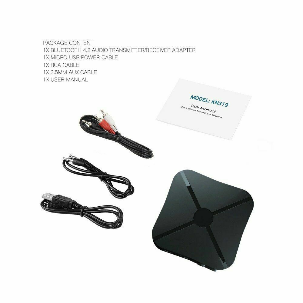 2in1 Bluetooth Transmitter Receiver Wireless Adapter TV Home Stereo A2D PAudio