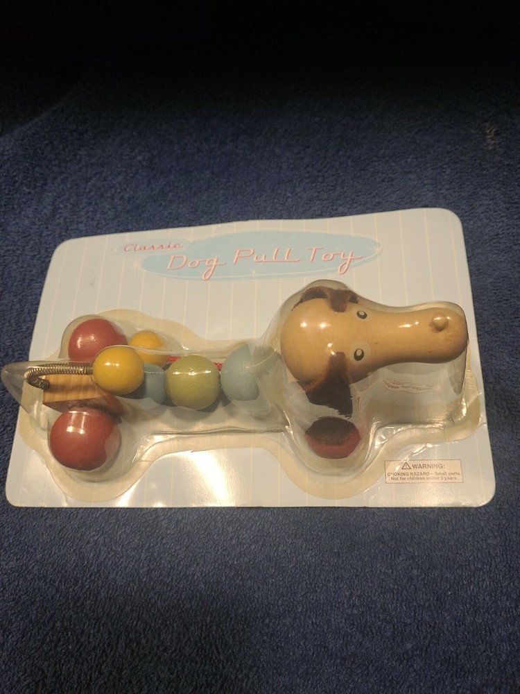 Vtg Classic Multicolored Dog Pull Toy Pti Group New