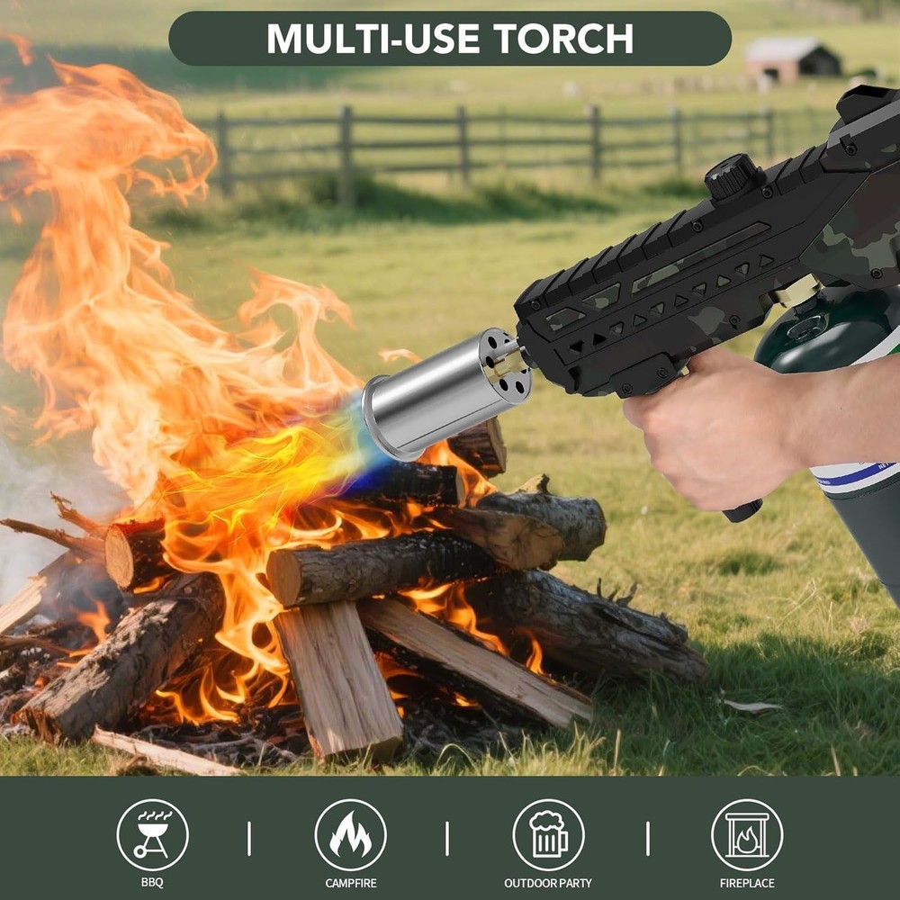 Powerful Cooking Propane Torch Gun, Culinary Torch Campfire Starter, Adjustab...