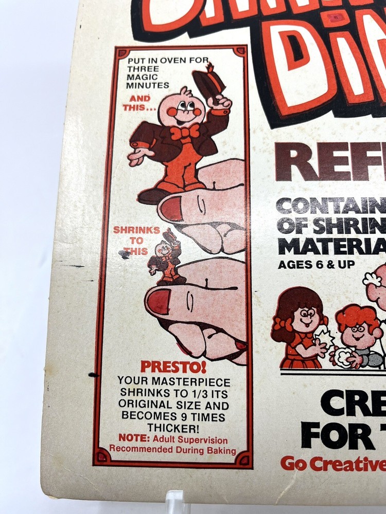 Vtg 1974 SHRINKY DINKS Refill Kit ONLY 5 Plastic SHEETS Left-Pattern Ideas Book