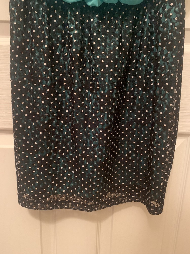 Speechless Juniors Size Medium Teal Polka Dot Dress
