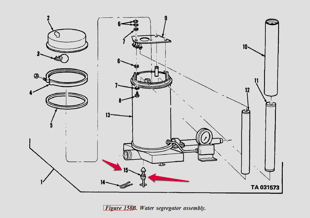 M49A2C WATER SEPERATOR VALVE AND HANDLE ASSEMBLY 10937314