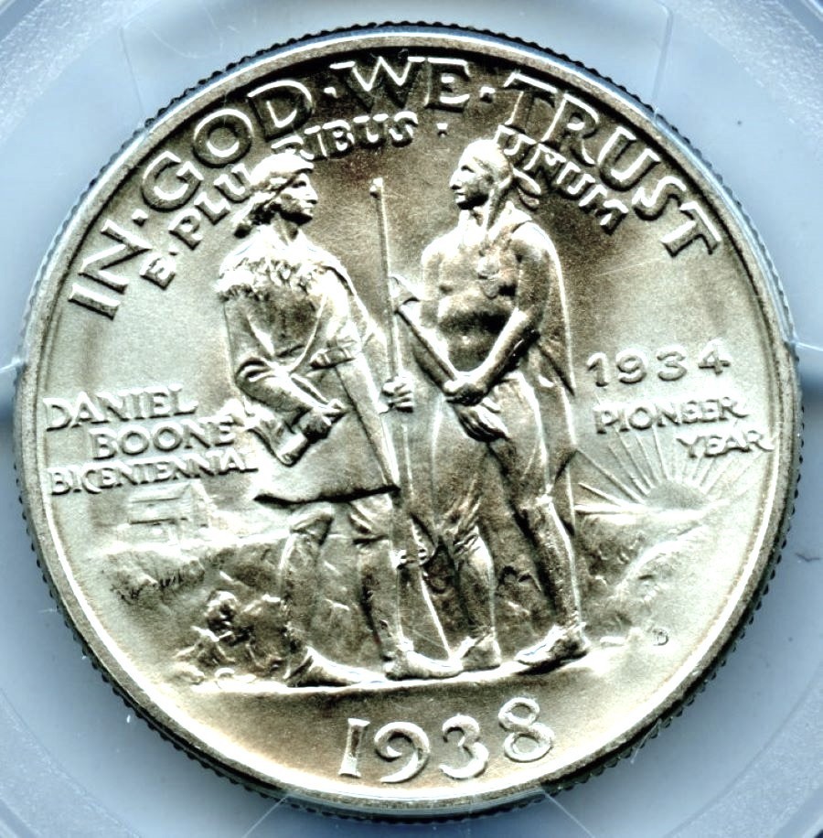 1938-D Boone Silver Commemorative, PCGS MS66