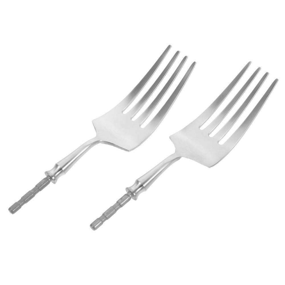 2 Pcs Replacement Heads for Cutlery Forks and Spoons Component Dessert