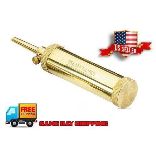 Traditions Solid Brass Black Powder Flask 30 grain spout Muzzleloading A1201 New