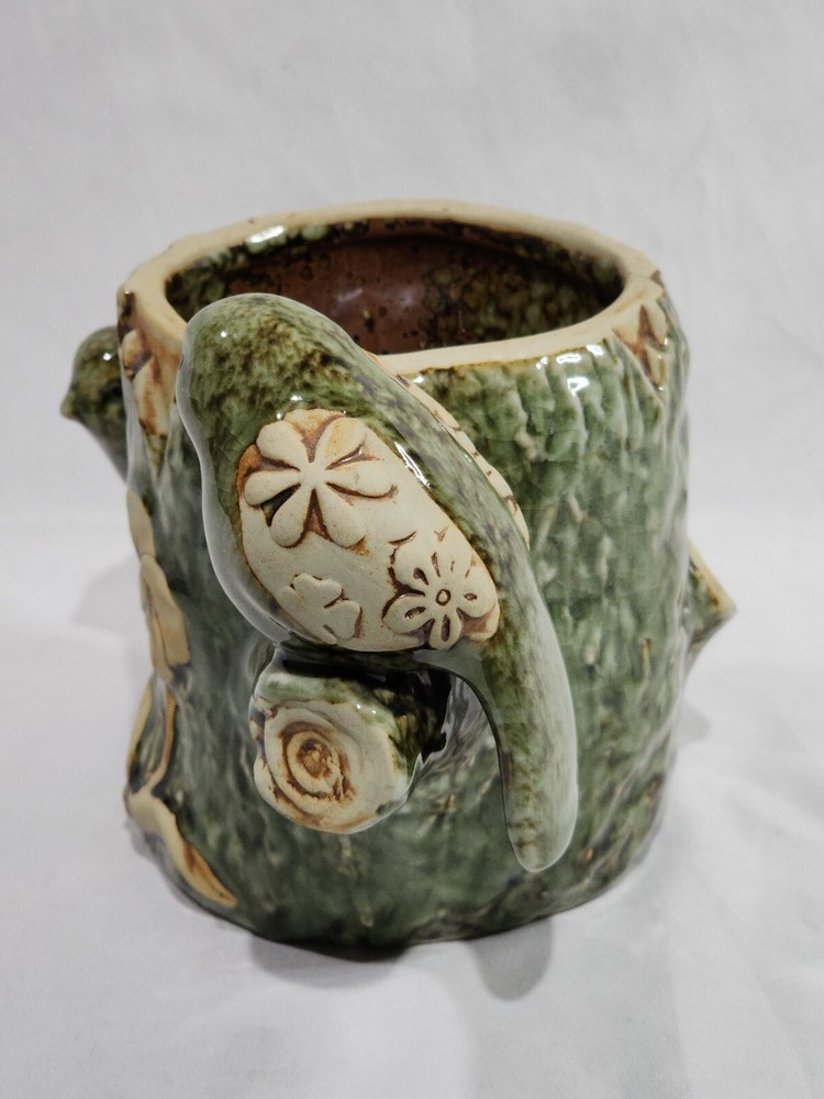 Ceramic Bird Stump Planter