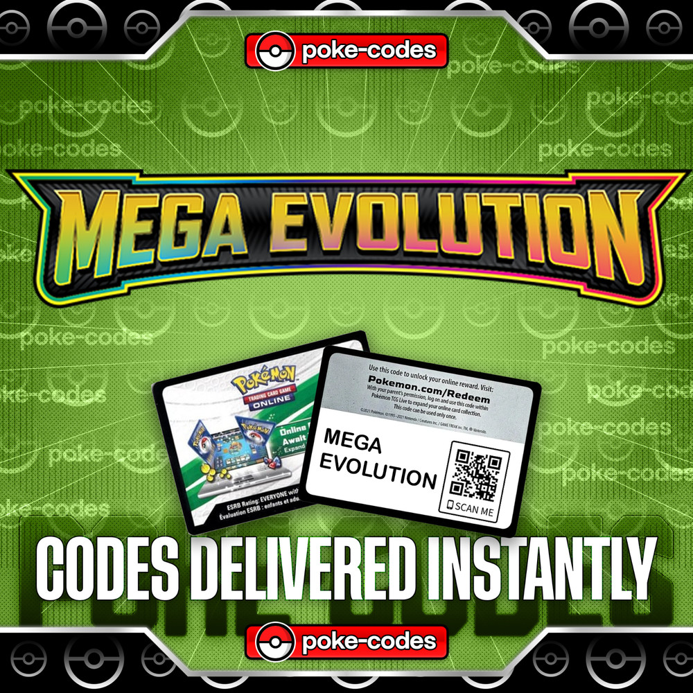 Pokemon - Mega Evolution TCG Code Cards INSTANT DELIVERY - Active: 9/26/2025