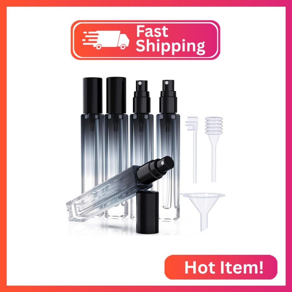 Seafulee 5PCS Cologne Atomizer Empty, 10ML Mini Perfume Bottles Refillable With