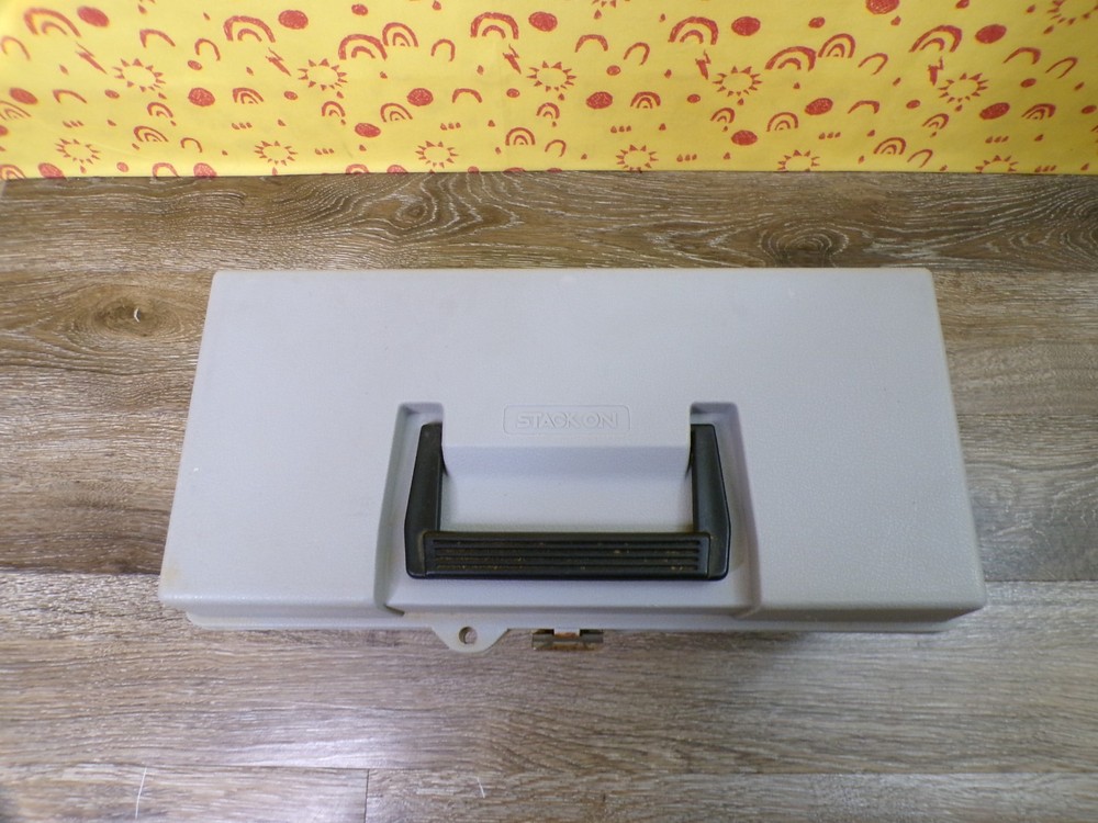 STACK-ON Vintage Gray Toolbox Tackle Box Plastic Removable Tray 13"x6"x6" USA