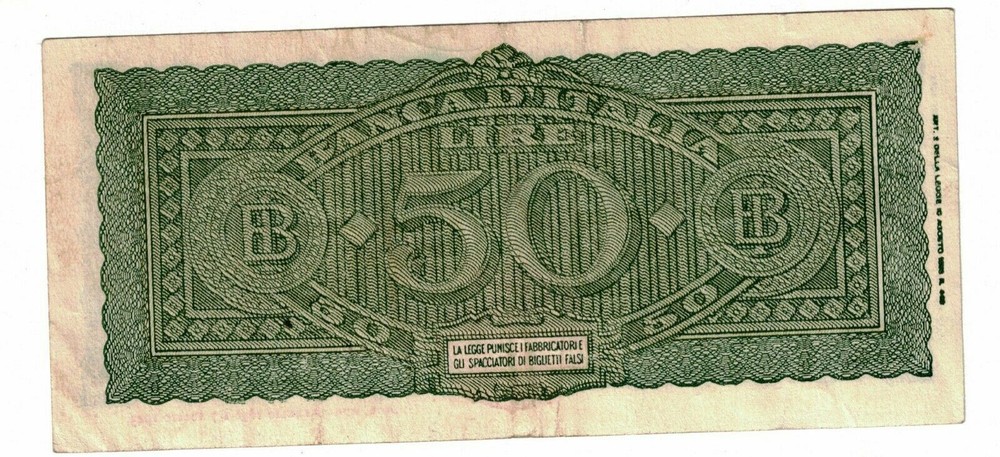 1944 ITALY 50 LIRE UNC.