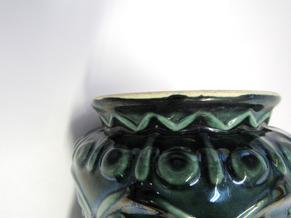 Vintage Hull Pottery Green Drip Basket Planter - EUC