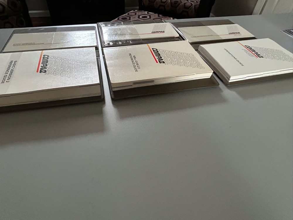 Vintage COMPAQ PLUS manuals – Reference Guides for DOS 2.0, BASIC, OPS – UNUSED