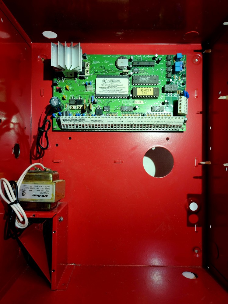 DSC MAXSYS PC4020CF 16-Zone Fire Control Panel FACP + Cabinet Transformer Tested