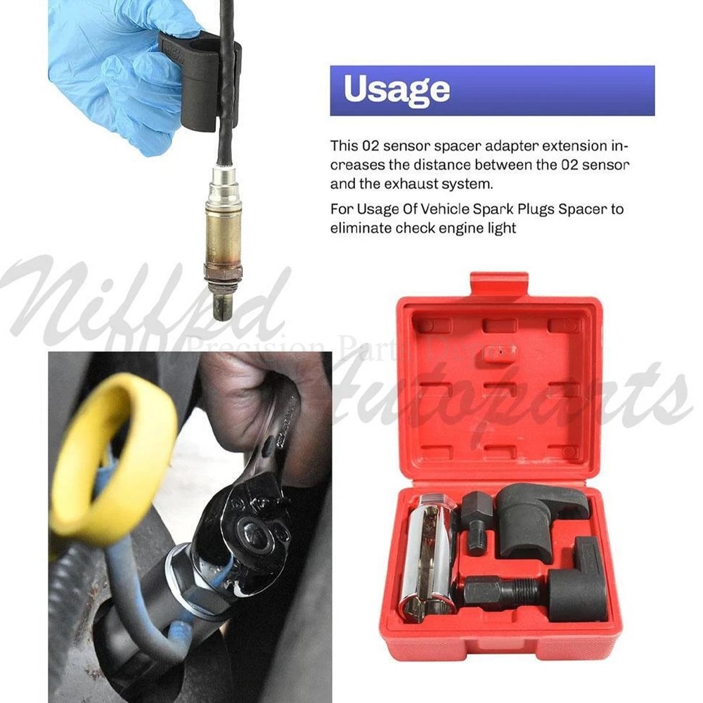5PCS O2 Oxygen Sensor Socket Thread Chaser O2 Sensor Wrench Removal Tool Kit Set