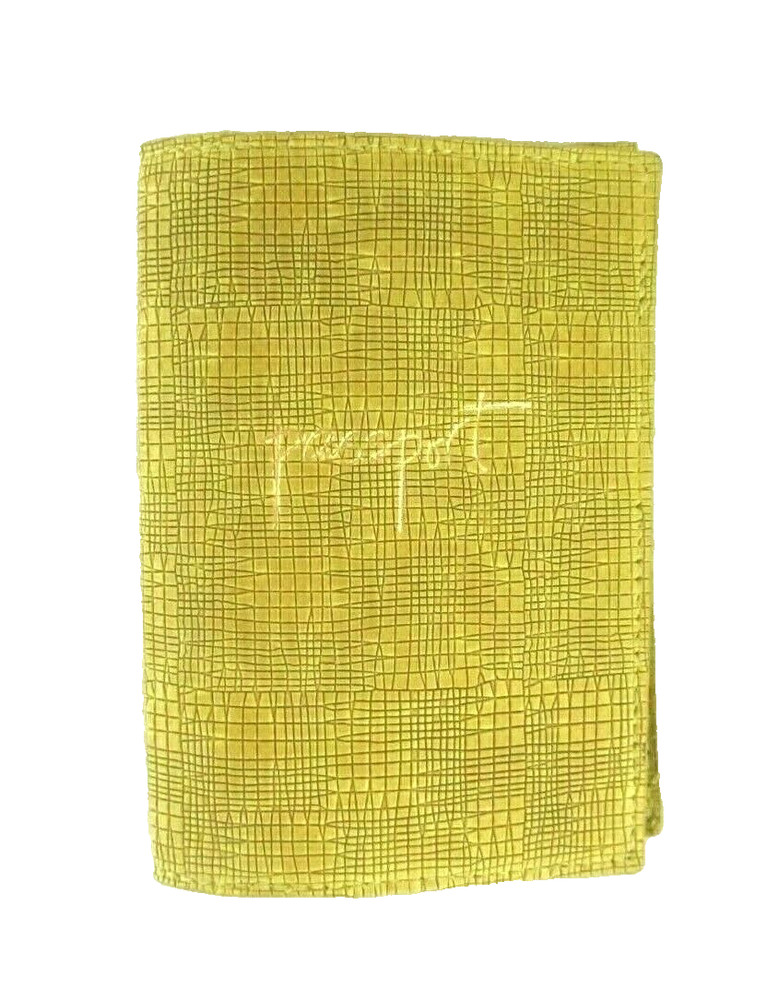 Passport Cover Leather Neon Yellow