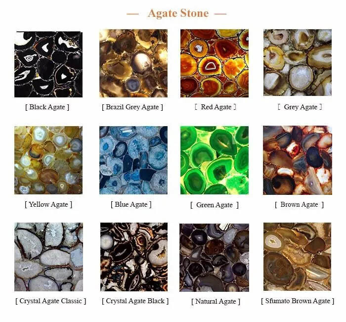 Mix Agate Table Top Natural stones Handmade Work home Decor
