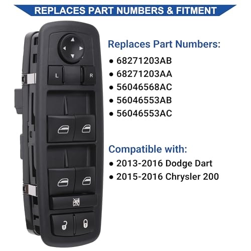 Power Window Switch Control Button 8+13 PINS Driver Side Compatible with