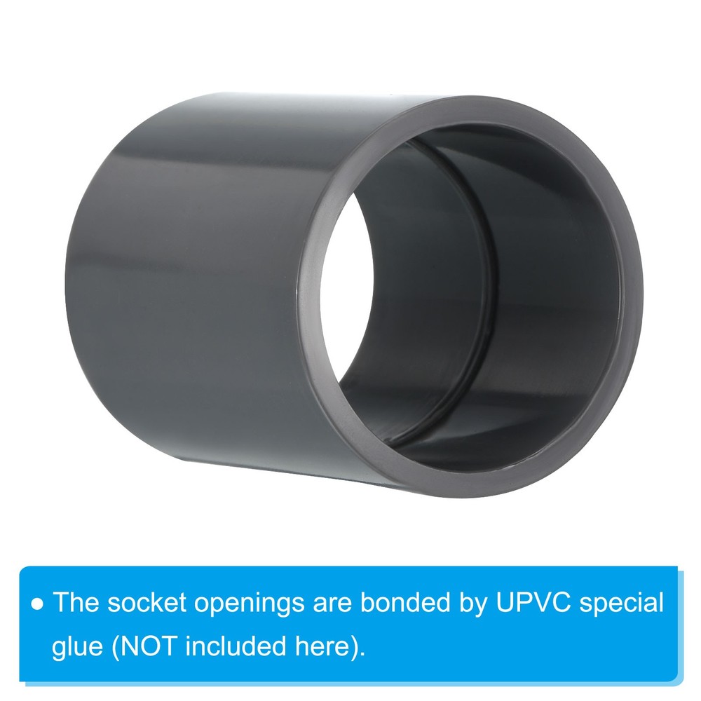 UPVC Pipe Fitting 1.26" Socket, 6pcs Straight Joint Adapter Connector, Grey