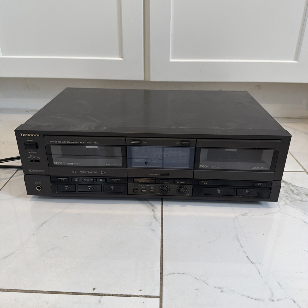 Technics RS-TR155 Auto Reverse Dual Cassette Deck Player and Recorder - TESTED