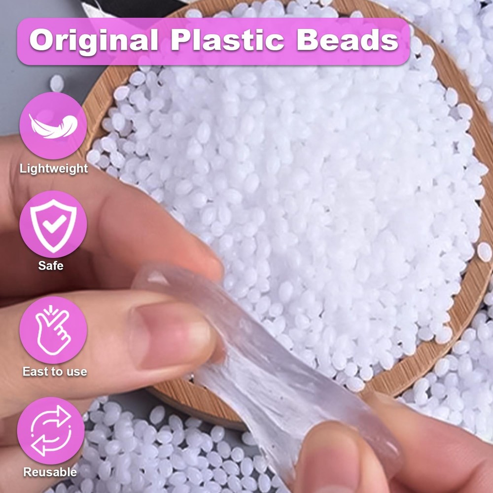 Moldable Plastic Pellets - Thermoplastic Beads Polymorph Meltable white