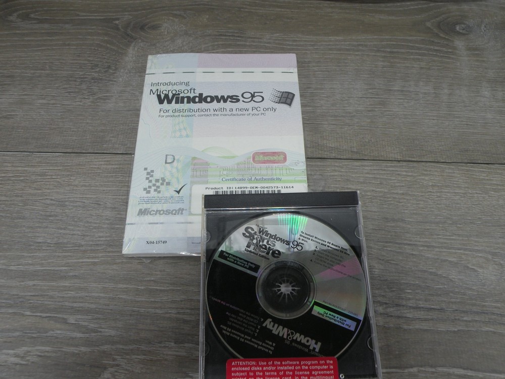 Microsoft Windows 95 Starts Here Updated Edition OEM CD-ROM with COA