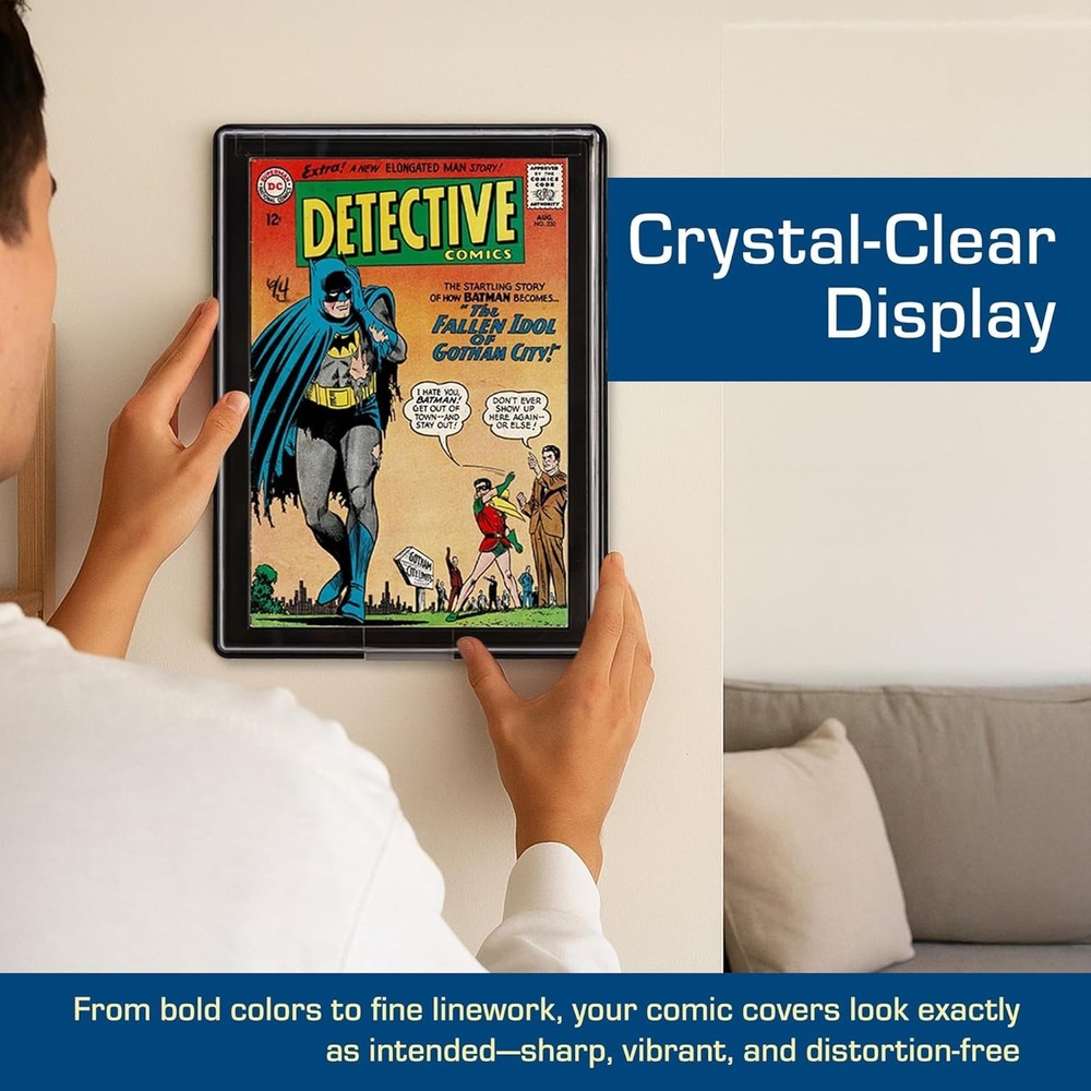 Modern 1 Pack Comic Book Frame - Rectangular Wall Mount Display for Collectors