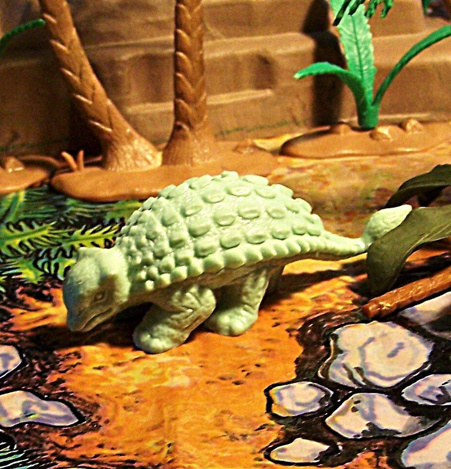 Marx 1971 Type I Ankylosaurus Dinosaur Waxy Light Green