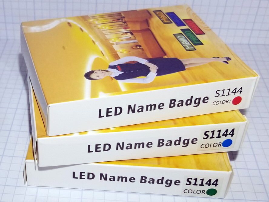 RED LED Digital Scrolling Message Name Tag Badge Bluetooth/PC Programmable NEW!