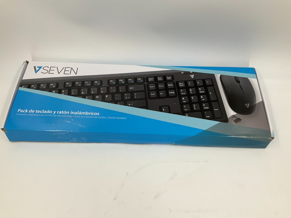 V7 Wireless Spanish Keyboard and Mouse Combo CKW200MX ✅❤️️✅❤️ OPEN BOX