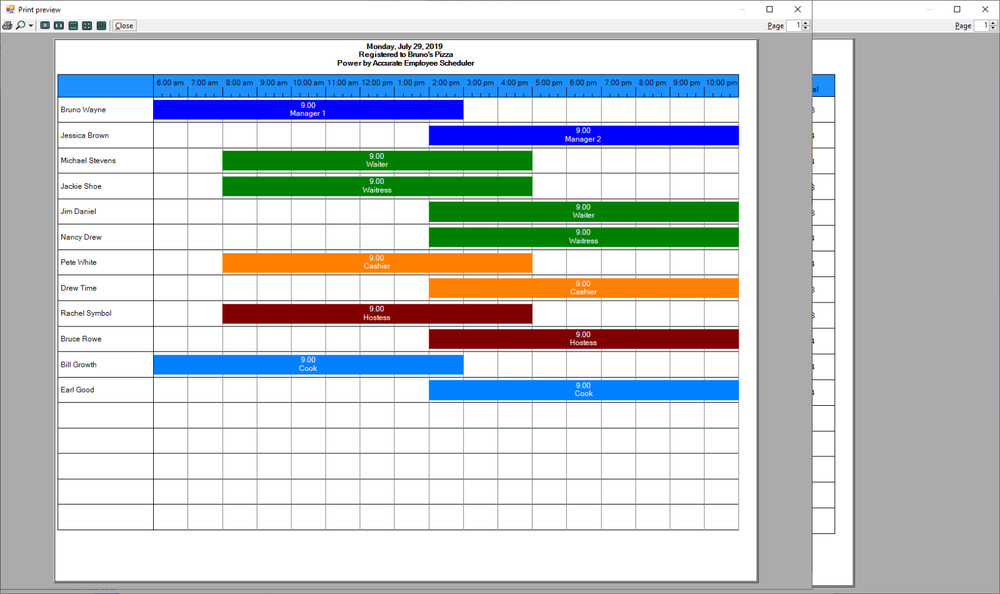 Employee Scheduler Software for Microsoft Windows PC Business Schedule Creator