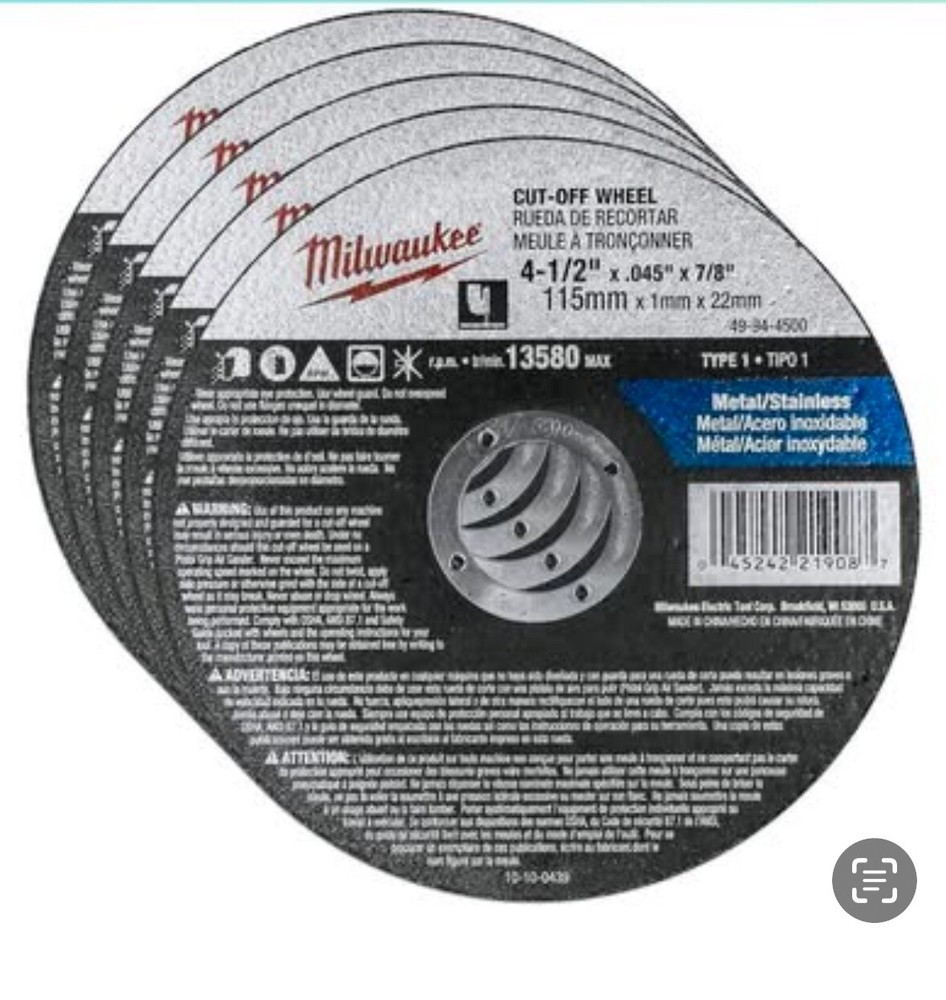 milwaukee 5 pack cutting wheels