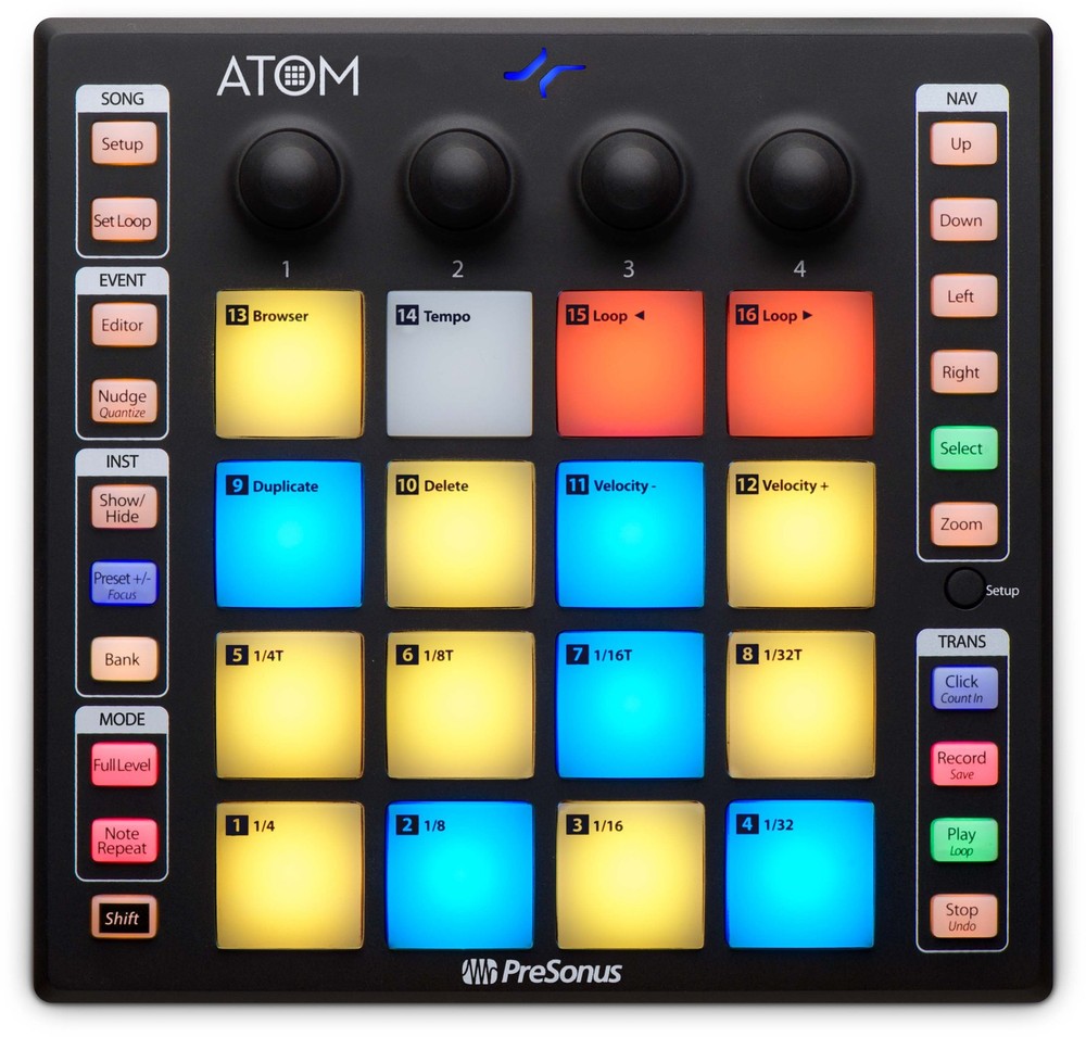 PreSonus ATOM Production and Performance MIDI Pad Controller w/ USB-C Adaptor