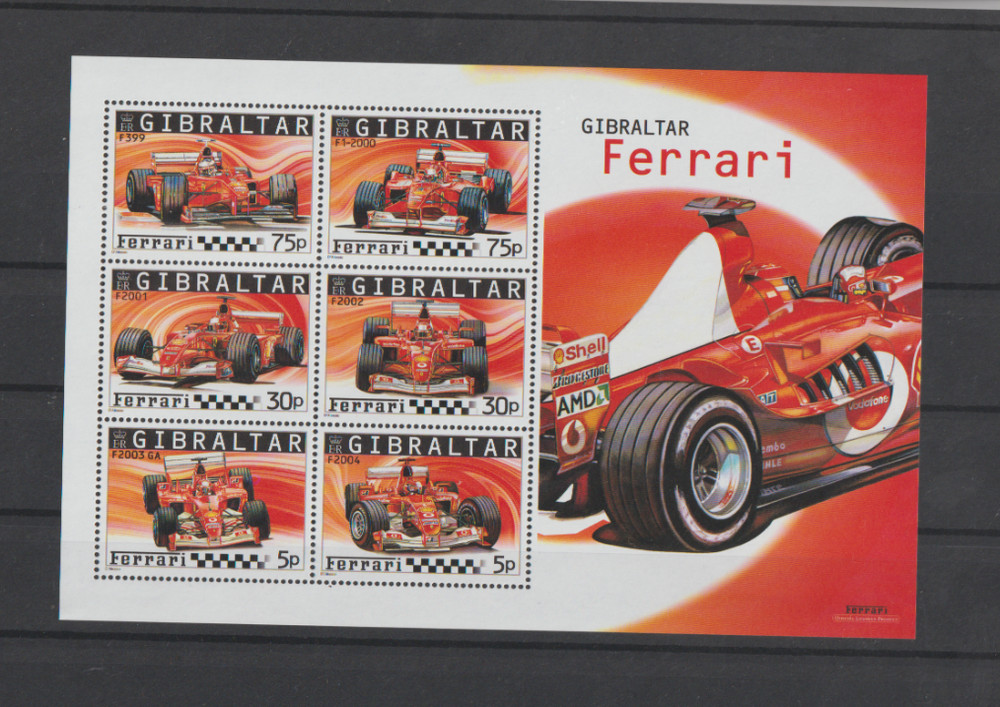 Gibraltar 2004 Ferrari Formula 1 M/Sheet Format MNH