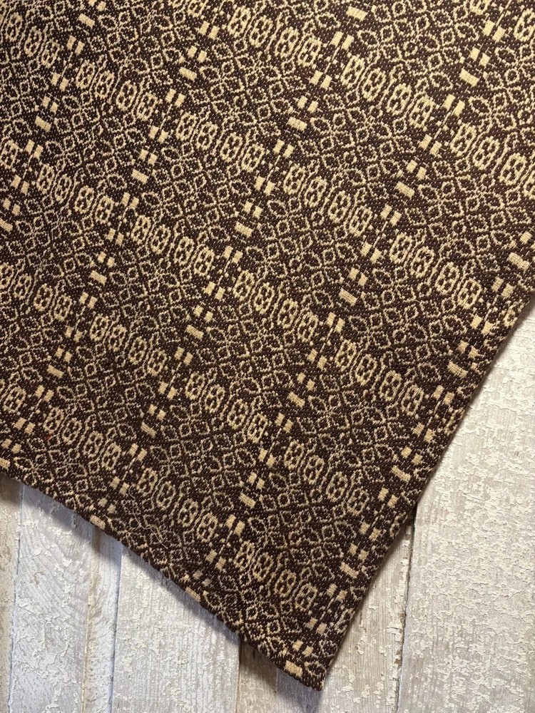 New Primitive CHOCOLATE BROWN COVERLET THROW Tablecloth or Blanket