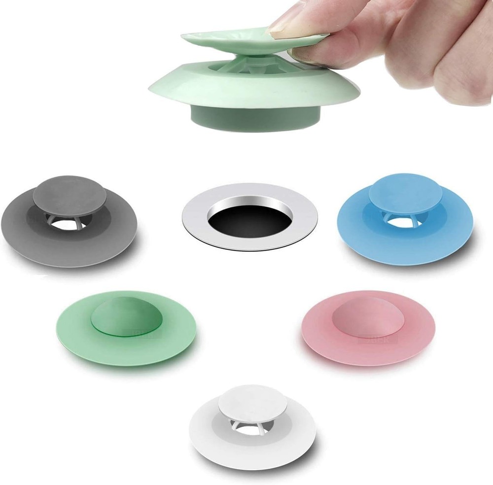 Durable 5-Pack Silicone Drain Stopper & Strainer Set - Protects Against Debris