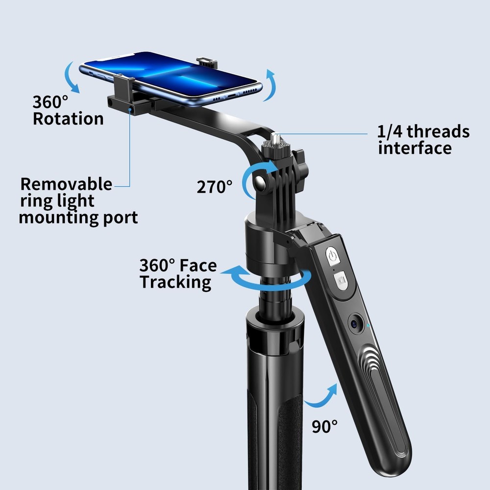Auto Face Tracking Tripod for iPhone 360° Rotation Remote Control
