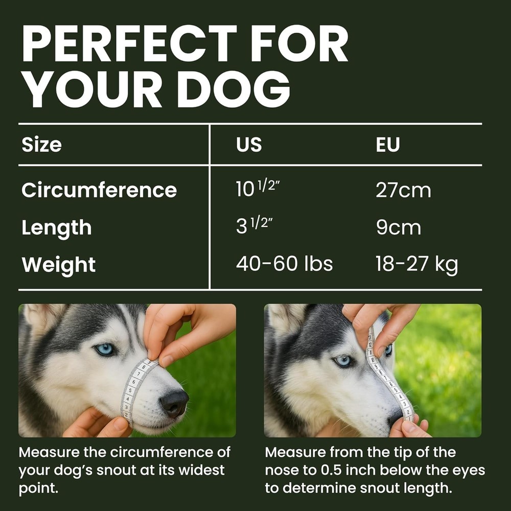 Metal Dog Muzzle with Leather Straps - Comfortable for Training & Walks