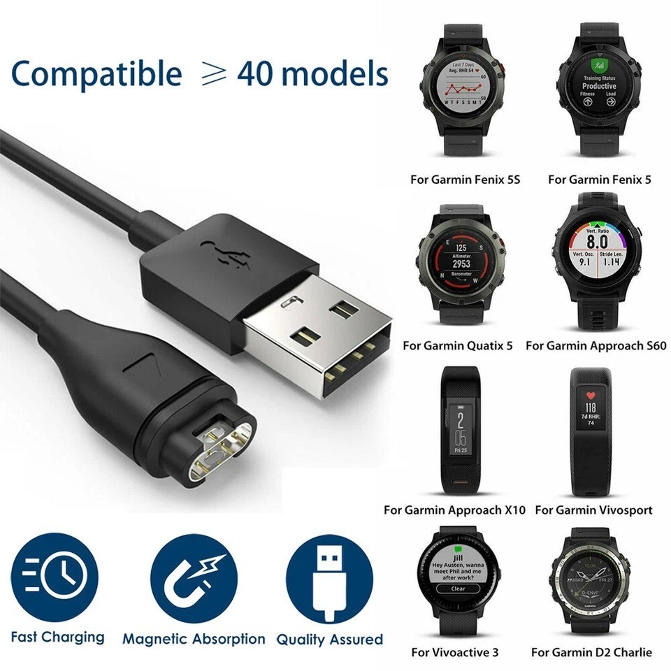 For Garmin Instinct Charger Replacement Charging Cable Cord USB