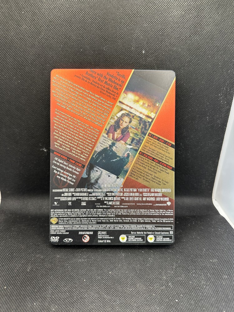 V For Vendetta (Blu-ray Disc, 2012, Steelbook) CASE ONLY