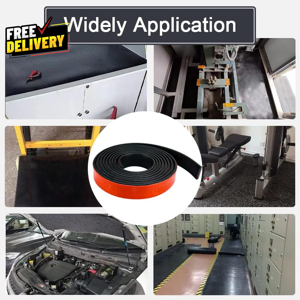 Adhesive Rubber Strips with Adhesive Backing Self Stick Neoprene Solid Rubber...