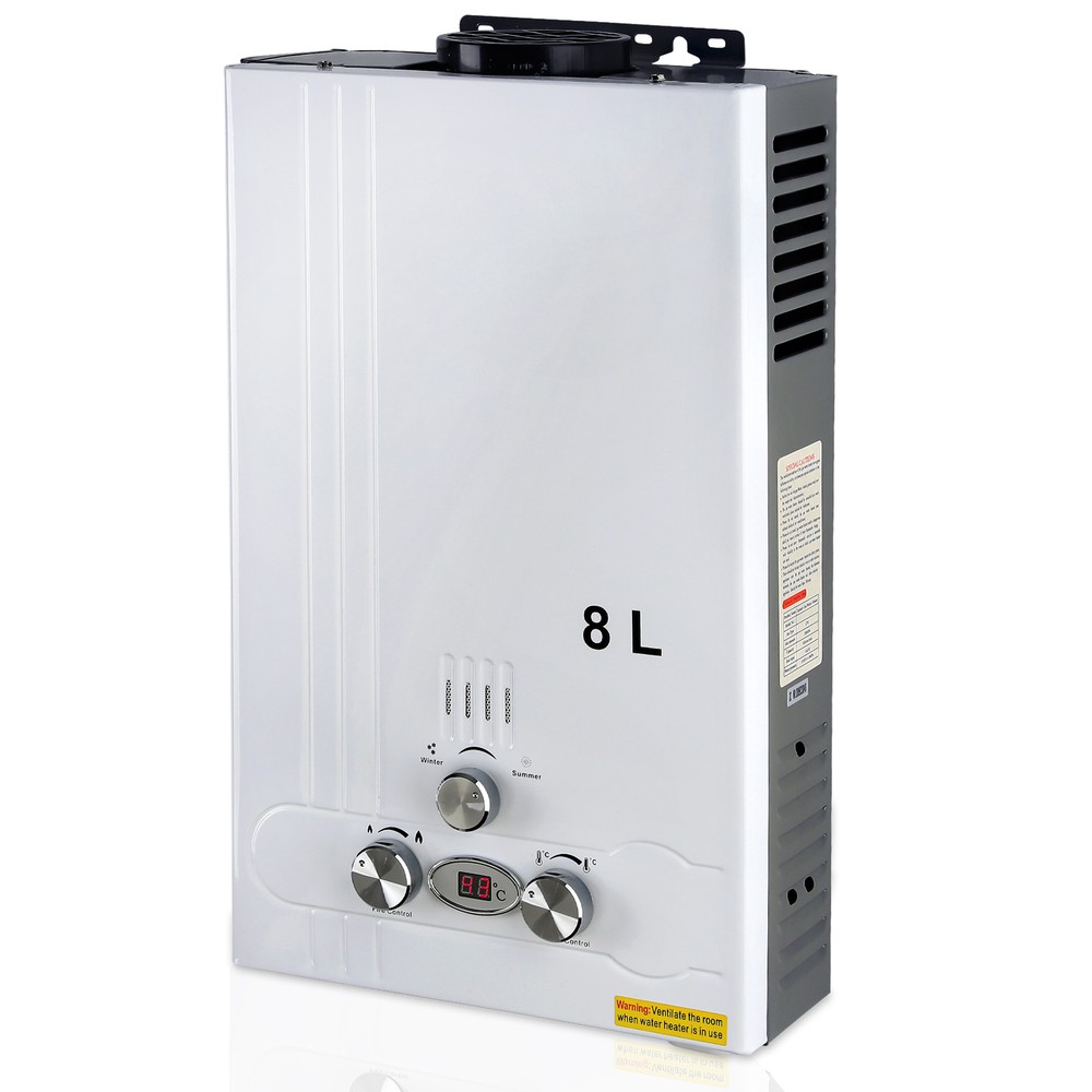 8L 2GPM Tankless LPG Liquid Propane Gas Hot Water Heater On-Demand Water Boiler