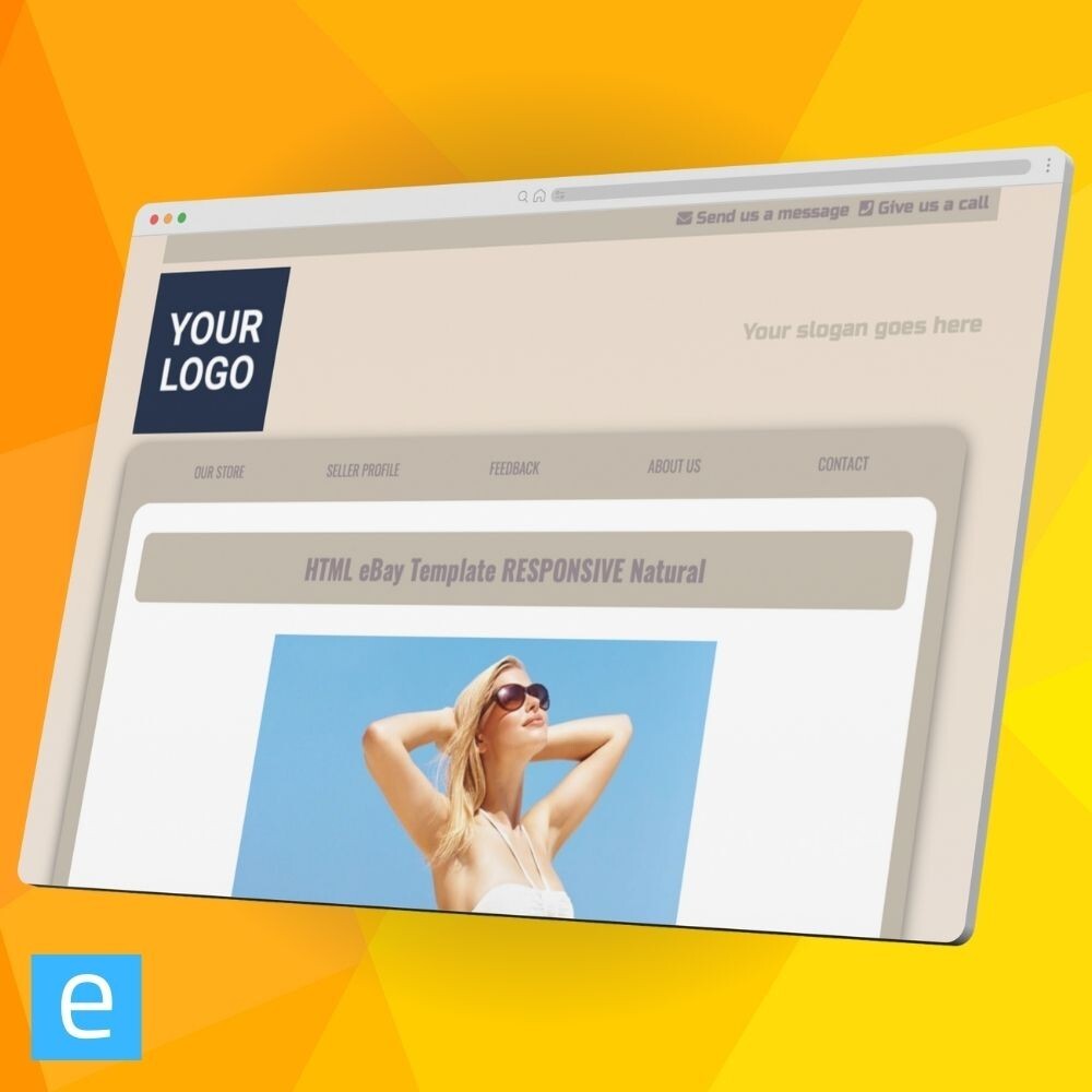 eBay Template RESPONSIVE Natural - pastel - editor included - no html needed