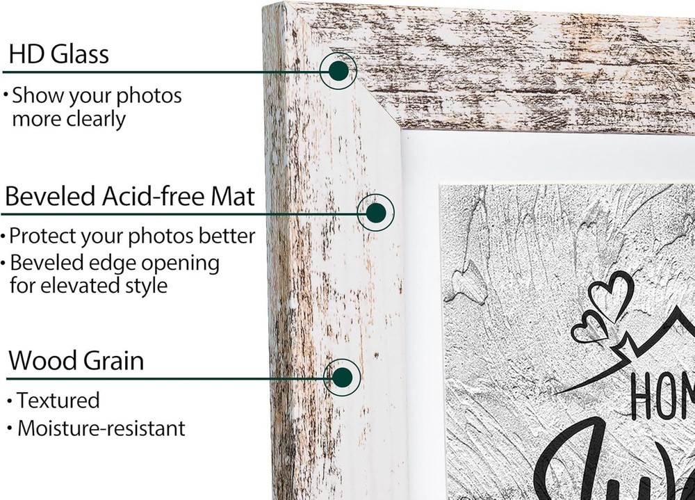 Califortree Rustic White 5x7 Picture Frame - - 2 Pack,