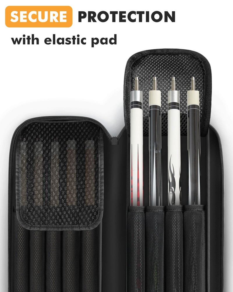Pool Cue Case 4x5, Pool Stick Case with Multiple Pockets Holds 4 Butts 5