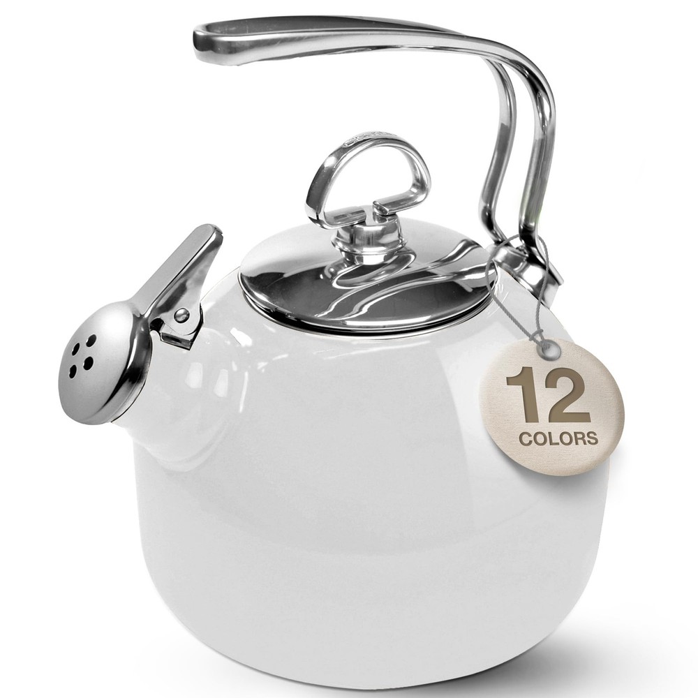 Chantal Classic Teakettle, 1.8 QT, Enamel On Steel, 2-Tone Harmonica Whistle, Ra